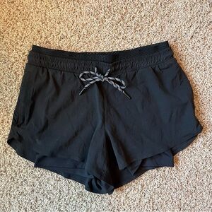 Athleta Crest 2-in-1 Shortie Ripstop Compression Hiking Shorts Black Size 0 (XS)